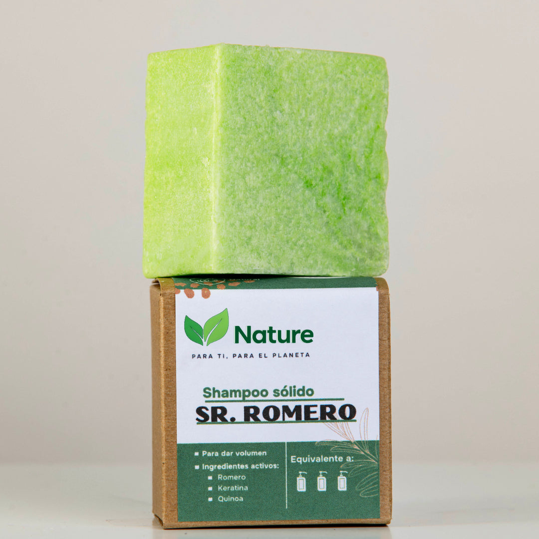 Shampoo Sólido para Brillo y Fortalecimiento del Cabello | Extracto y Esencia Natural de Romero