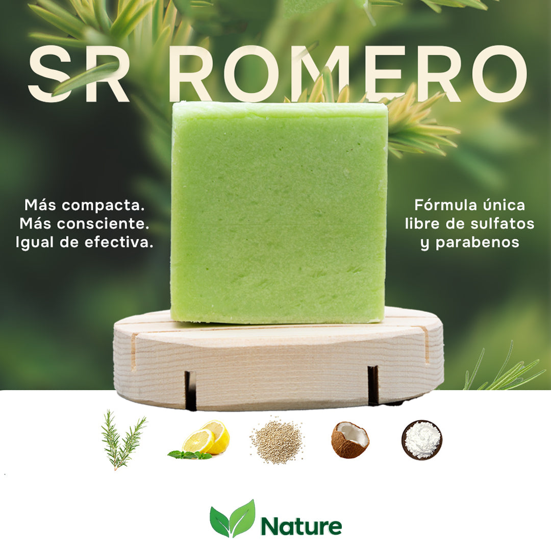 Shampoo Sólido para Brillo y Fortalecimiento del Cabello | Extracto y Esencia Natural de Romero