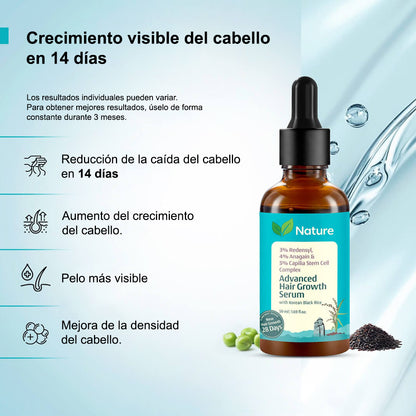 Sérum de crecimiento capilar I Frená la caída ya y recuperá tu pelo! Aumenta la densidad visible en 14 días