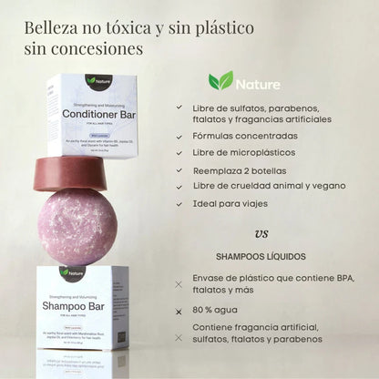 Shampoo 3 en 1 para Volumen, Crecimiento y Fortalecimiento del Cabello | Complete Hair Care System NATURE
