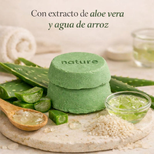 Cabello seco, opaco, débil - Shampoo de Aloe Vera & Proteína de Agua de Arroz - Hidratación & Reparación